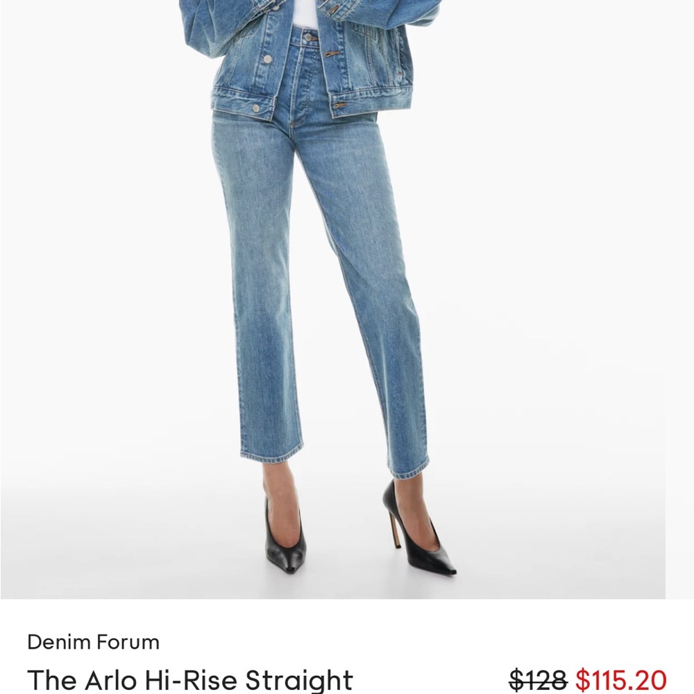 Aritzia The Arlo Hi-Rise Straight Jeans - Light Blue Denim